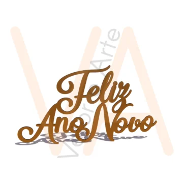 Vetor para CNC Laser - Feliz Ano Novo - em MDF 03mm - Imagem 2