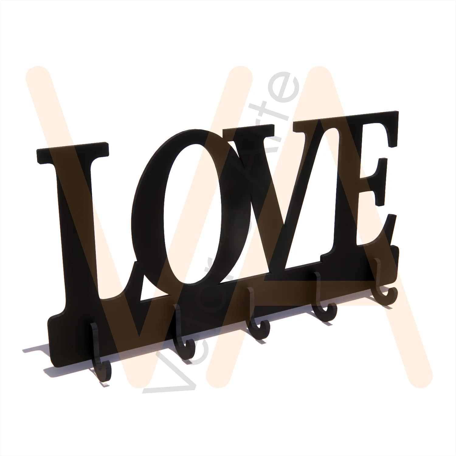 Vetor para CNC Laser - Porta Chaves Love - em MDF 03mm