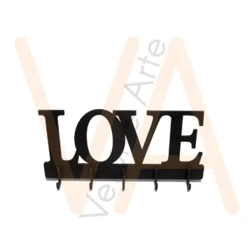 Vetor para CNC Laser - Porta Chaves Love - em MDF 03mm - Imagem 2