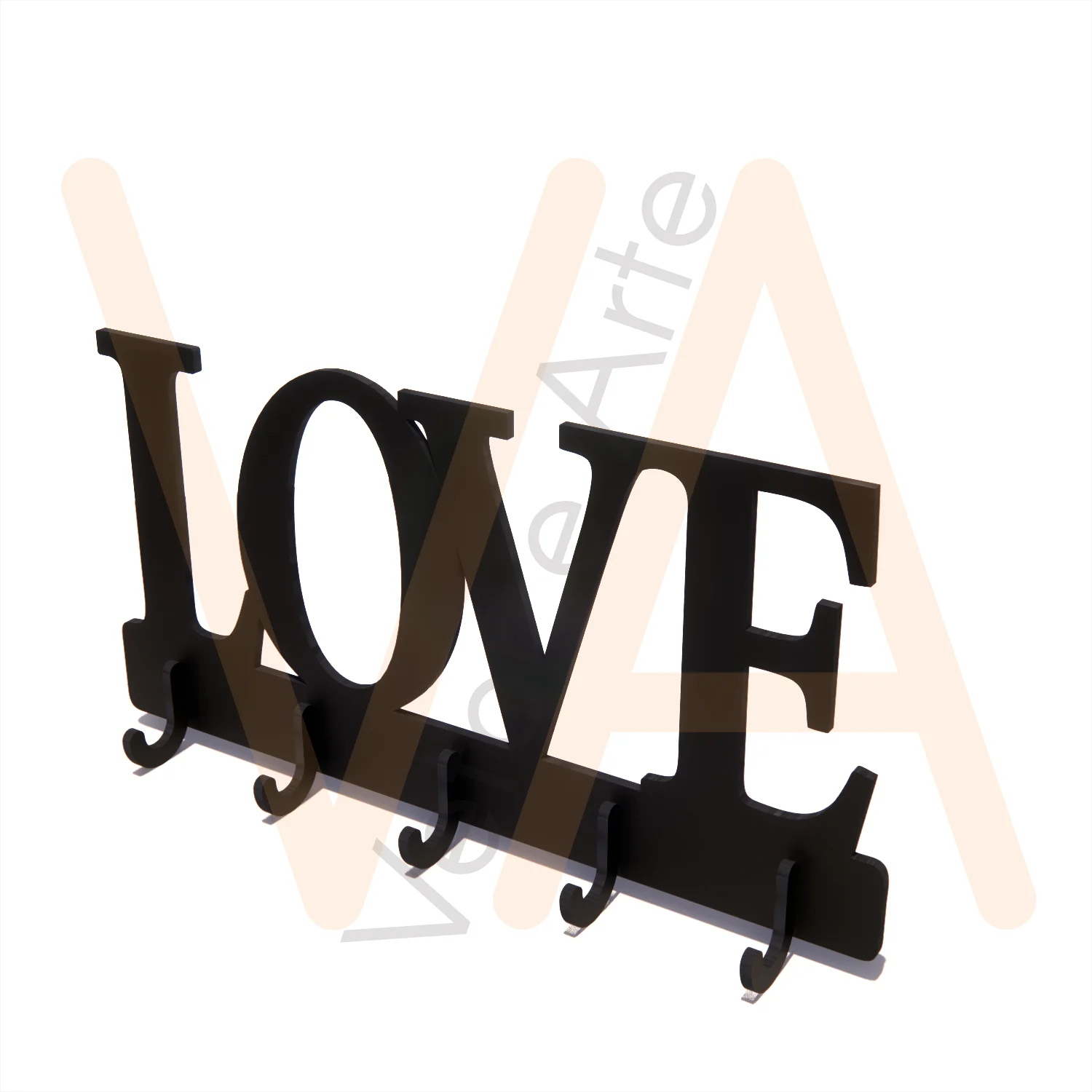 Vetor para CNC Laser - Porta Chaves Love - em MDF 03mm - Imagem 3