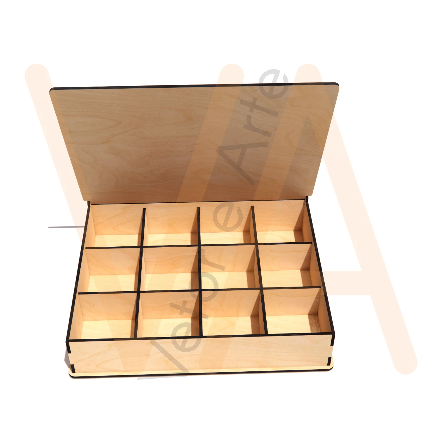 Vetor para CNC Laser - Caixa de Jóias - em MDF 03mm - Imagem 2