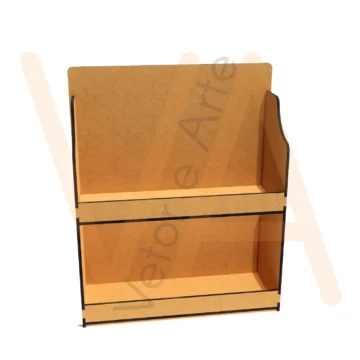 Vetor para CNC Laser - Prateleira Temperos 6 Potes - em MDF 03mm - Imagem 2