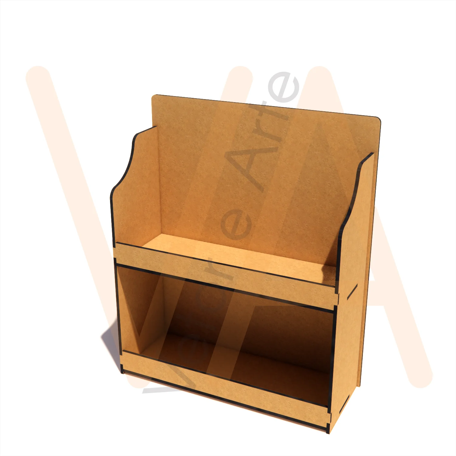 Vetor para CNC Laser - Prateleira Temperos 6 Potes - em MDF 03mm - Imagem 3