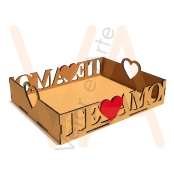 Vetor para CNC Laser - Bandeja Te Amo - em MDF 03mm