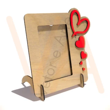 Vetor para CNC Laser - Porta Retrato Corações