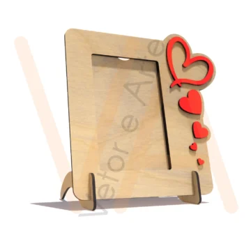 Vetor para CNC Laser - Porta Retrato Corações