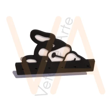 Vetor para CNC Laser - Porta Chaves Bulldog Francês - em MDF 03mm - Imagem 2