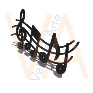 Vetor para CNC Laser - Porta Chaves Notas Musicais - em MDF 03mm