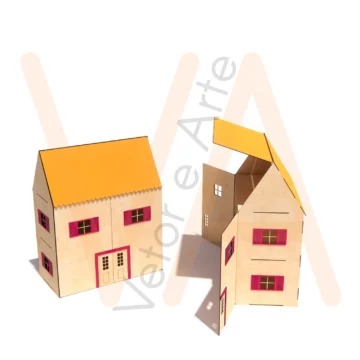 Vetor para CNC Laser - Casinha Maleta - em MDF 03mm - Imagem 2