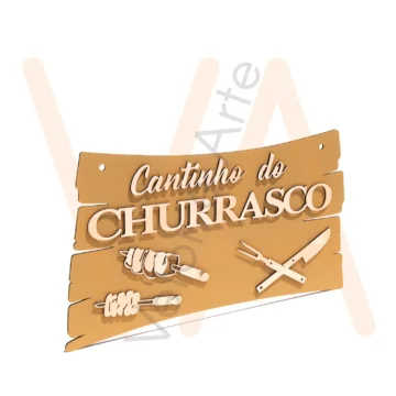 Vetor para CNC Laser - Placa Cantinho Churrasco - em MDF 03mm