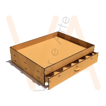 Vetor para CNC Laser - Bandeja 24 cápsulas - em MDF 03mm