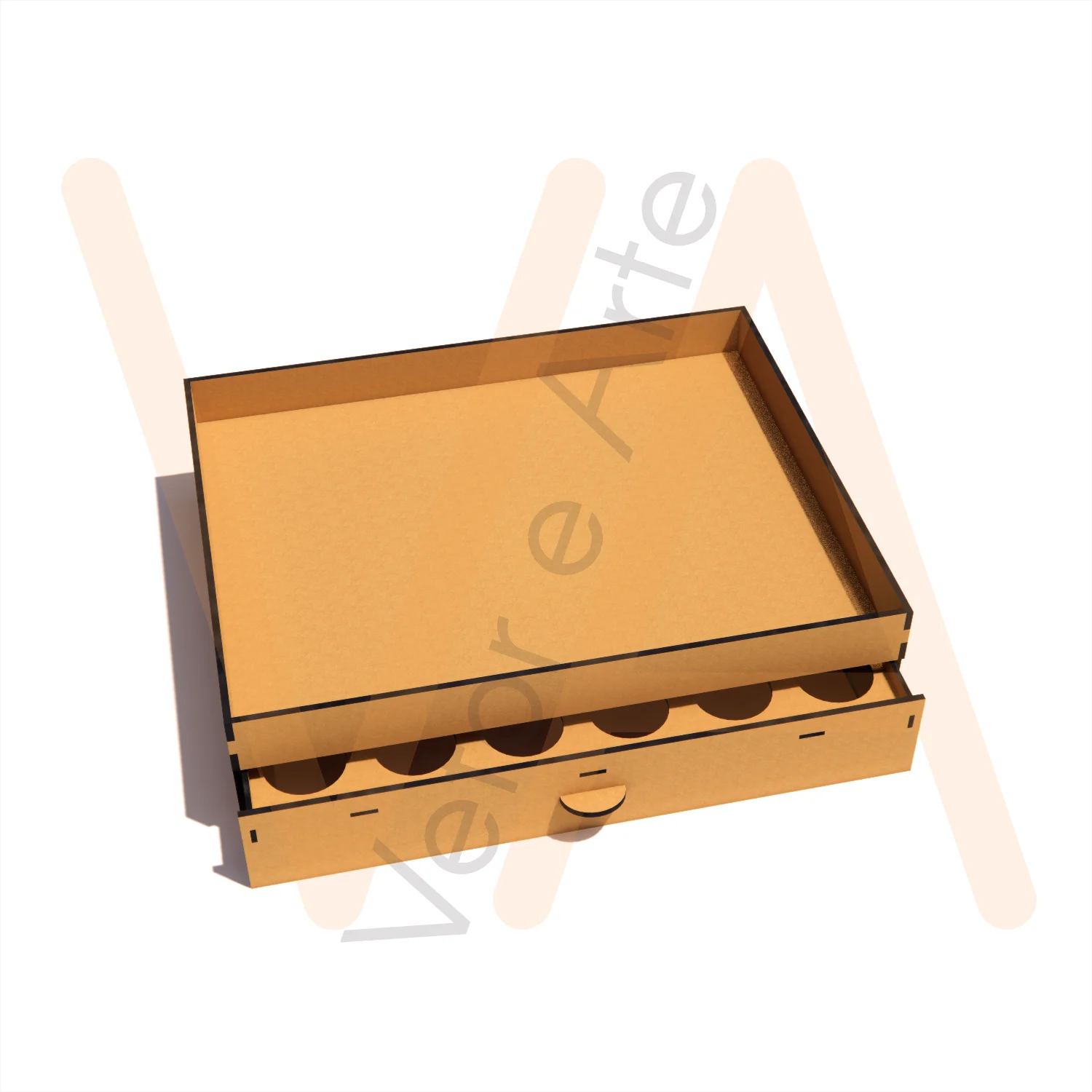 Vetor para CNC Laser - Bandeja 24 cápsulas - em MDF 03mm - Imagem 2