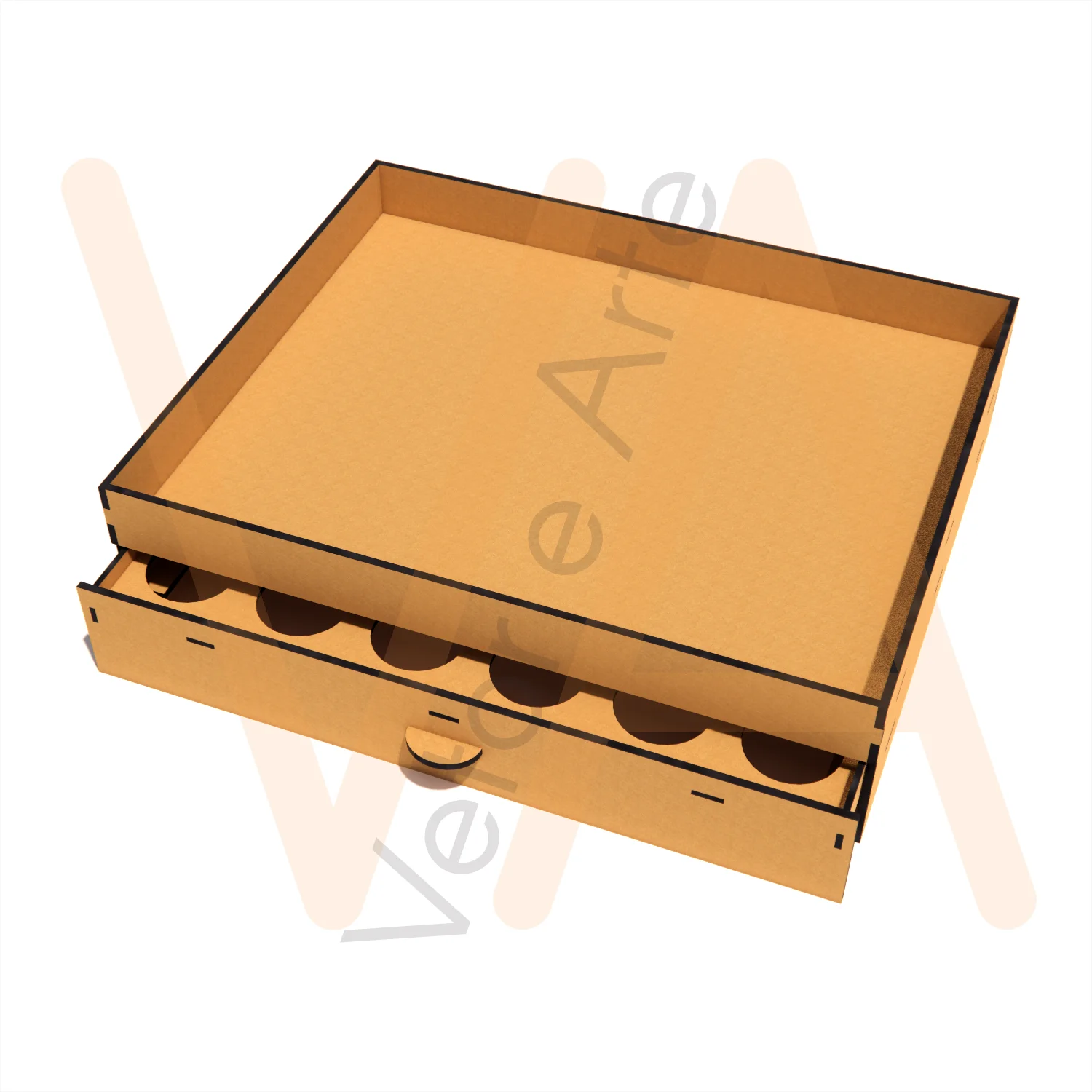Vetor para CNC Laser - Bandeja 24 cápsulas - em MDF 03mm - Imagem 3