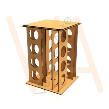 Vetor para CNC Laser - Torre Temperos Giratória 16 potes - em MDF 03mm