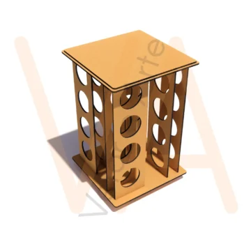 Vetor para CNC Laser - Torre Temperos Giratória 12 potes - em MDF 03mm