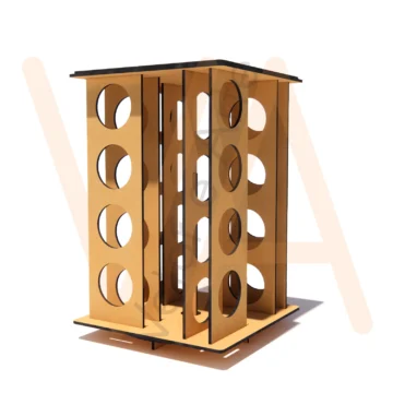 Vetor para CNC Laser - Torre Temperos Giratória 12 potes - em MDF 03mm - Imagem 2