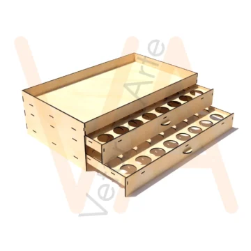 Vetor para CNC Laser - Bandeja 80 cápsulas - em MDF 03mm