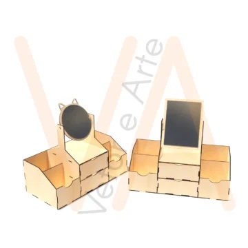 Vetor para CNC Laser - Organizador Penteadeira - em MDF 03mm - Imagem 2