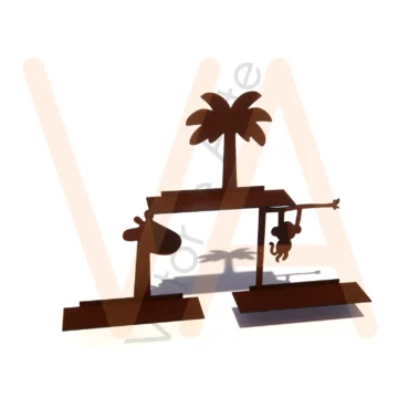 Vetor para CNC Laser - Trio Prateleira Safari - em MDF 02,8mm - Imagem 2
