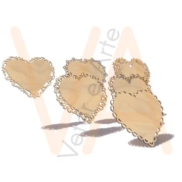 Vetor para CNC Laser - Base de Decoração, Coração
