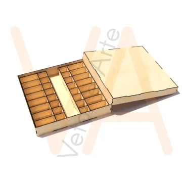 Vetor para CNC Laser - Caixa para Xadrez - em MDF 03mm - Imagem 2