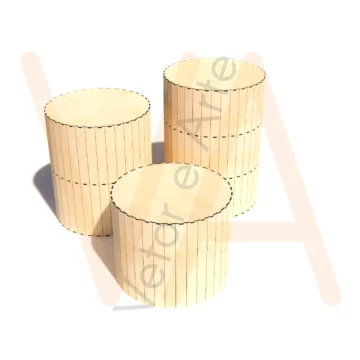 Vetor para CNC Laser - Trio Redondo Festas - em MDF 06mm