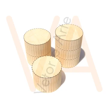 Vetor para CNC Laser - Trio Redondo Festas - em MDF 06mm - Imagem 2