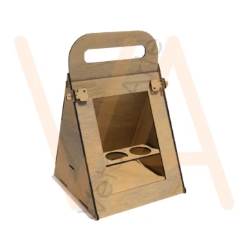 Vetor para CNC Laser - Caixa Sacola P c/ Trava - em MDF 03mm