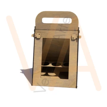 Vetor para CNC Laser - Caixa Sacola P c/ Trava - em MDF 03mm - Imagem 2