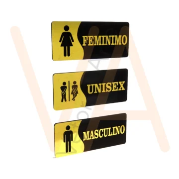 Vetor para CNC Laser - Placa Sinalização Banheiros - em MDF 03mm