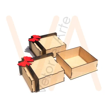 Vetor para CNC Laser - Presente Laço 15×15 - em MDF 03mm