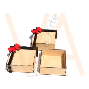 Vetor para CNC Laser - Presente Laço 15×15 - em MDF 03mm - Imagem 2