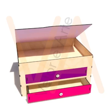 Vetor para CNC Laser - Gaveteiro de Cabeceira - em MDF 03mm - Imagem 2