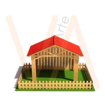 Vetor para CNC Laser - Presépio Casinha - em MDF 03mm - Imagem 2