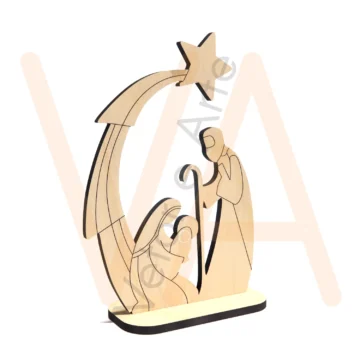 Vetor para CNC Laser - Totem – Presépio Estrela - em MDF 03mm
