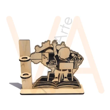 Vetor para CNC Laser - Porta Caneta Brasil - em MDF 03mm - Imagem 2