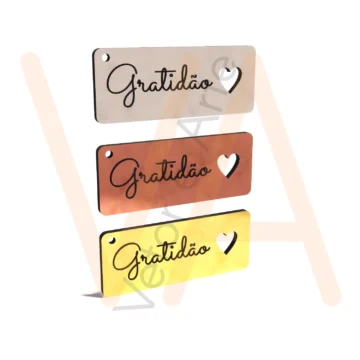 Vetor para CNC Laser - Chaveiro Gratidão - em MDF 03mm