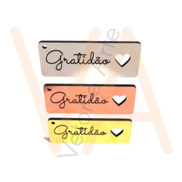 Vetor para CNC Laser - Chaveiro Gratidão - em MDF 03mm - Imagem 2
