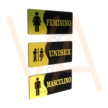 Vetor para CNC Laser - Placa Sinalização Banheiros - em MDF 03mm